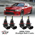 thumbnail image 1 of 6000K White LED Headlight Bulbs Combo Kit For Dodge Charger 2006-2010 2016-2023, 1 of 12