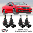 thumbnail image 1 of 6000K White LED Headlight Bulbs Combo Kit For Honda Civic 2004-2015, 1 of 12