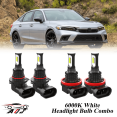 thumbnail image 1 of 6000K White LED Headlight Bulbs Combo Kit For Honda Civic 2016-2022, 1 of 12