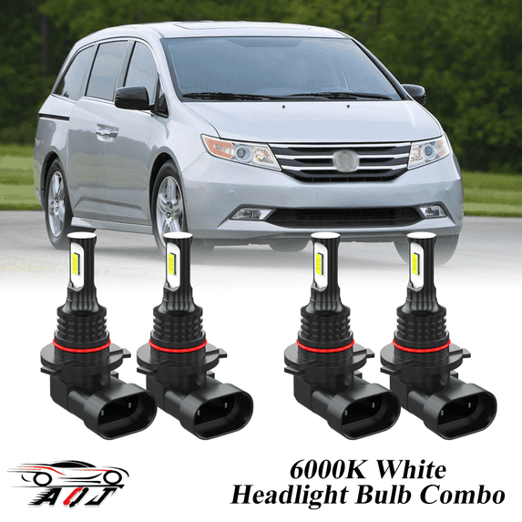 6000K White LED Headlight Bulbs Combo Kit For Honda Odyssey 2005-2010