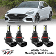 thumbnail image 1 of 6000K White LED Headlight Bulbs Combo Kit For Hyundai Sonata 2015-2022, 1 of 12