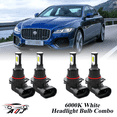 thumbnail image 1 of 6000K White LED Headlight Bulbs Combo Kit For Jaguar XF 2012-2024, 1 of 12
