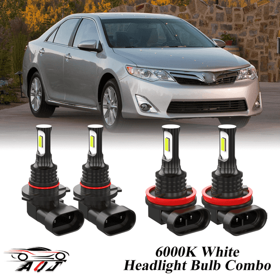 6000K White LED Headlight Bulbs Combo Kit For Toyota Camry 2007-2018