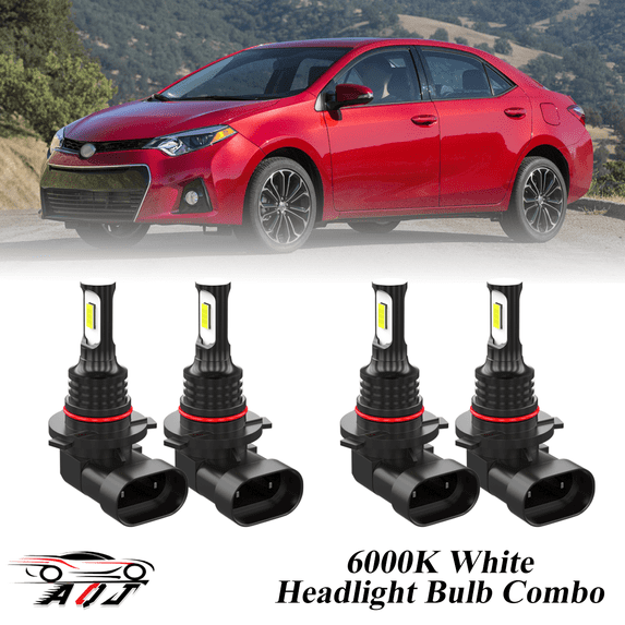 6000K White LED Headlight Bulbs Combo Kit For Toyota Corolla 2001-2016