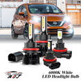 thumbnail image 1 of 6000K White LED Headlight Bulbs + Foglighs Combo Kit For Nissan Versa Note 2014-2019, 1 of 12