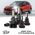 thumbnail image 1 of 6000K White LED Headlight Bulbs + Foglights Combo Kit For Ford Escape 2008 2009-2012, 1 of 12