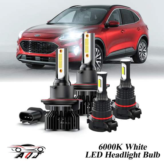 6000K White LED Headlight Bulbs + Foglights Combo Kit For Ford Escape 2008 2009-2012