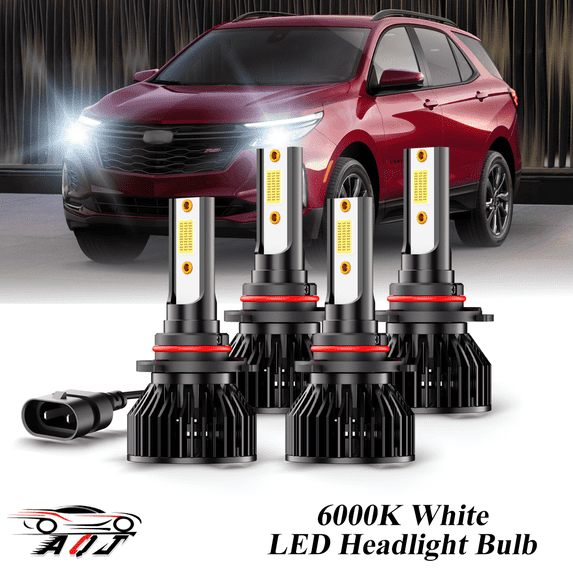 6000K White LED Headlight Bulbs for 1996-2022 Chevrolet Express 1500 2500 3500 High+Low Beam Bulb 9005+9006 Combo Pack of 4