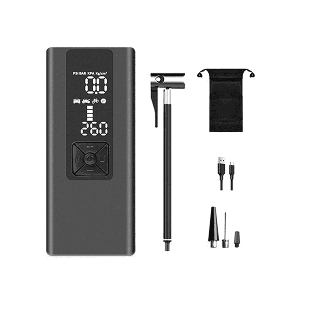 6000MAh Car Air Pump Wireless Portable MultiFunction Car Air Pump LCD Digital Display Smart