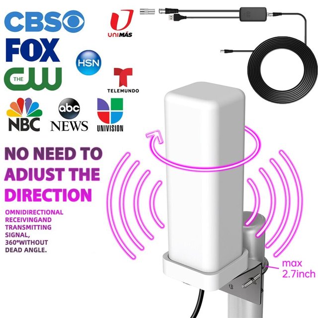 6000Mile Outdoor TV Antenna Digital HDTV 4K Amplified Long Range 360
