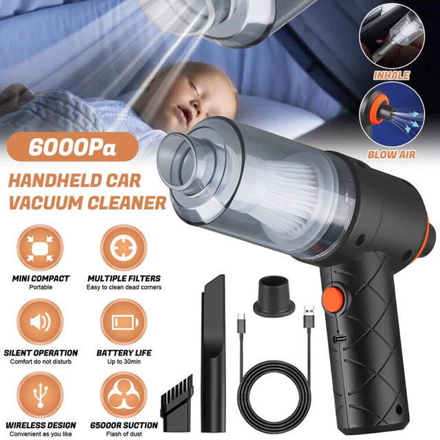 6000PA Cordless Handheld Vacuum Cleaner Dust Buster Vacuum Charging for