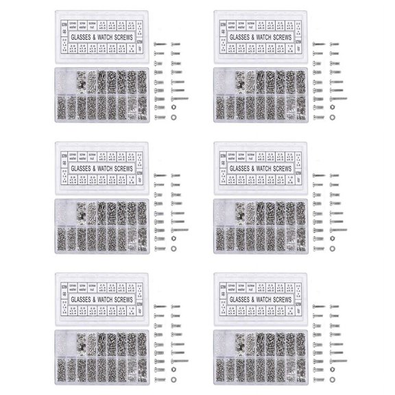 6000Pcs Stainless Steel Eyeglasses Watch Repair Screw Replacement Kit Set Tiny Screws Nut Assortment Repair Tool Kit Set,6 box of stainless steel screws tool,image Color