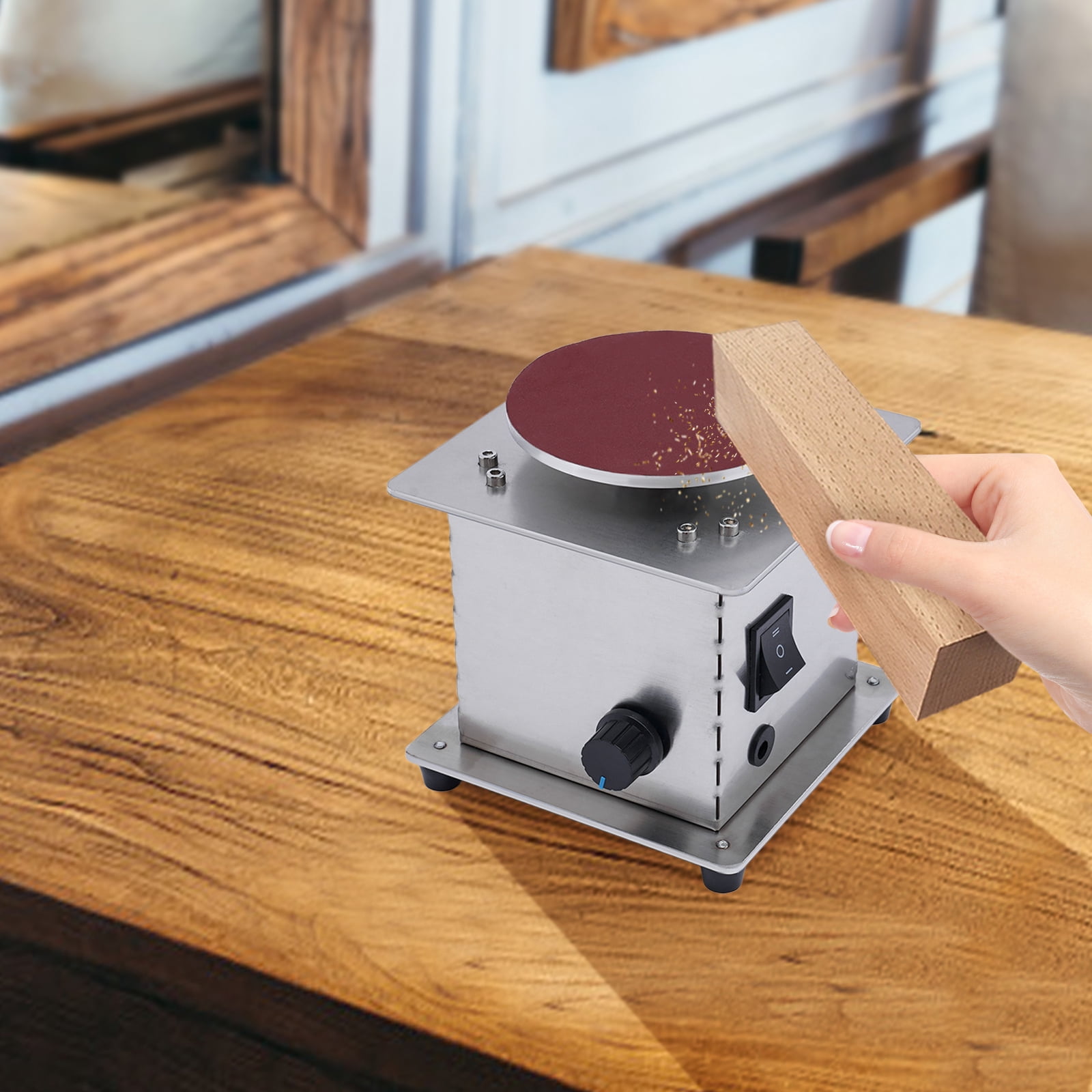 6000RPM Disc Sander, 4 inch Electric Small Sanding Disc Machine with ...