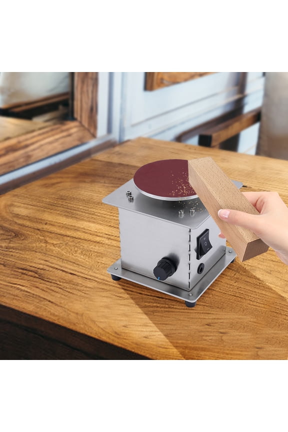 6000RPM Disc Sander, 4 inch Electric Small Sanding Disc Machine with Forward and Reverse Function, Mini Disc Sander for Wood, Metal, Stone, and Scissors Sanding