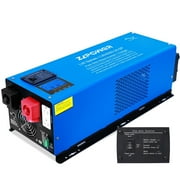 ZLPOWER 6000W 24V Pure Sine Wave Inverter Charger, 18000W Peak Power, 120V/240V AC Split Phase Output, Low Frequency DC to AC Inverter with LCD Display, ETL Certified to UL1741 for Home, RV, Boat