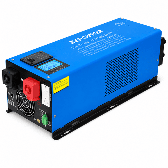 ZLPOWER 6000W 24V Pure Sine Wave Inverter Charger - 18000W Peak, Split Phase 120V/240V AC Output, with LCD Display & 70A Charger - ETL Listed to UL 1741 for Home RV Boat Off-Grid Solar