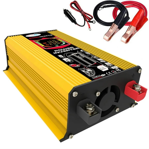 6000W Car Inverter Modified Sine Wave Power Converter Dual USB Car Voltage Transformer DC 12V To AC V V LCD Display for RV ,Easy to Use
