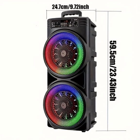 6000W Dual 8.5-Inch Bass Portable Subwoofer Speaker for Large Parties, Performances, Karaoke, Singing and Dancing, Comes with Microphone