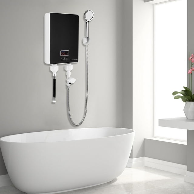 6000W Instant Hot Water Heater Tankless Electric Shower Boiler W/Show