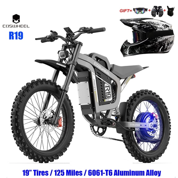 6000W(Peak) COSWHEEL R19 Ebike for Teens Adults,72V40AH AH 50MPH Electric Dirt Bike with 19"Motorcycle Tire,Dual Hydraulic Brake Mountain Off-Road Dirtbike for Ages