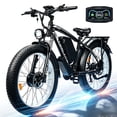 thumbnail image 1 of 6000W (Peak) Dual Motor Bike for Adults, 60V 25AH Battery, 45MPH & 100 Miles Range,21-Speed Full Suspension, 26" x 4.0" Fat Tire Off-Road Bike for All Terrain Snow Sand, 1 of 9