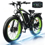 6000W Peak Dual Motor Electric Bike for Adults, 60V 25AH Battery, 45MPH & 100 Miles Range,21-Speed Full Suspension, 26" x 4.0" Fat Tire Off-Road E-Bike for All Terrain Snow Sand
