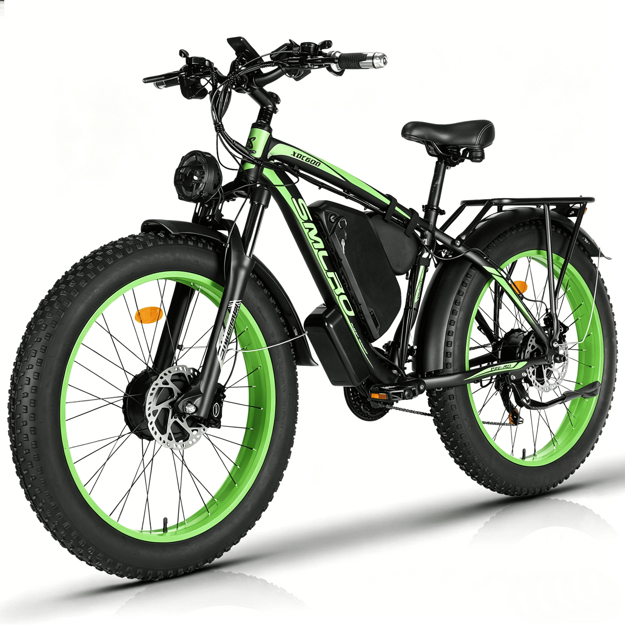 5000W Peak Dual Motor Electric Bike for Adults, 52V 30AH Battery, 45MPH & 100 Miles Range, Full Suspension, 26" x 4.0" Fat Tire Off-Road E-Bike for All Terrain Snow Sand