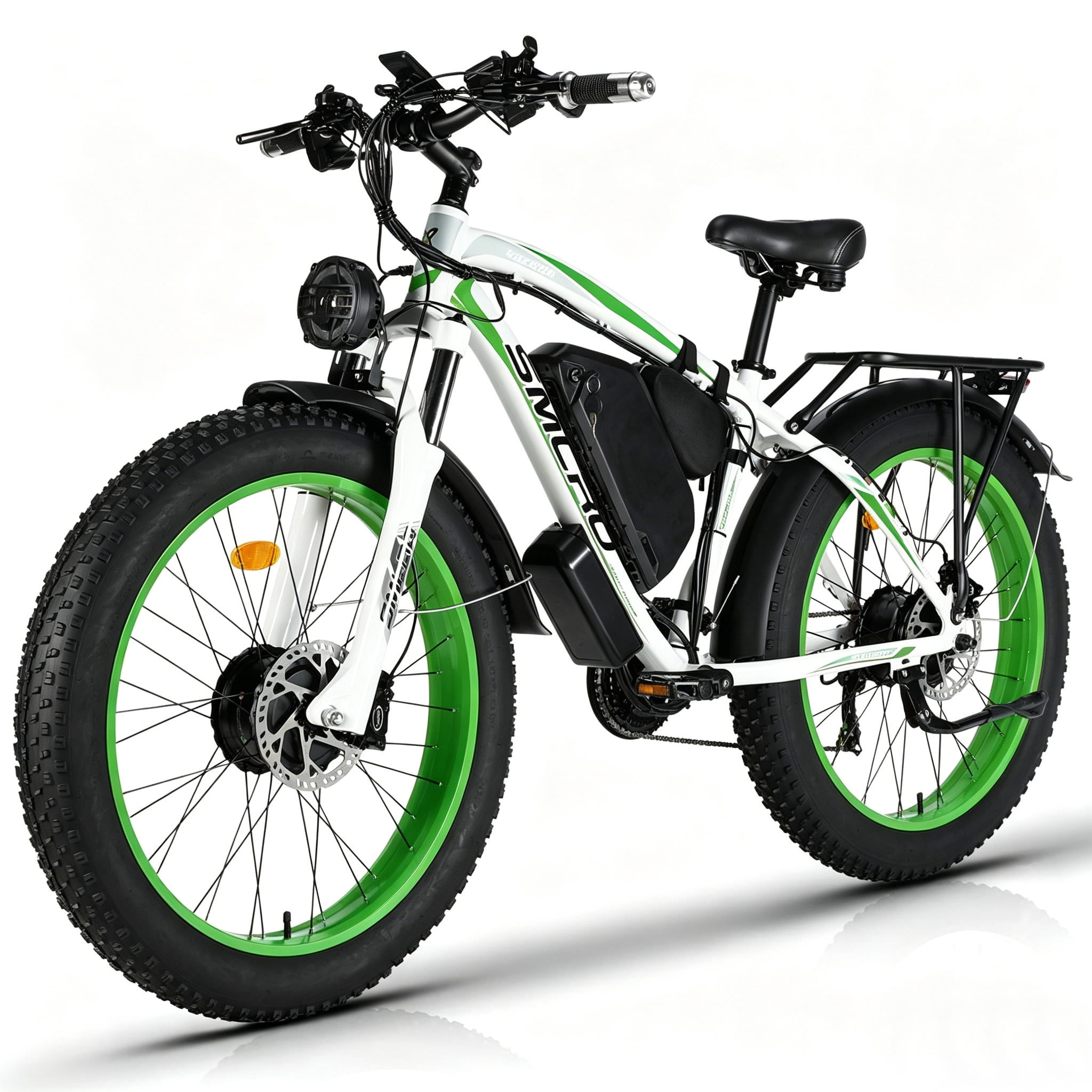 5000W Peak Dual Motor Ebike for Adults - 52V 30Ah Fast Electric Bike for Men Women 40 MPH,Up to 80 Miles,26" Fat Tire Lockable Suspension Electric Bicycle for Snow Off-Road Commuter Mountain E-Bike