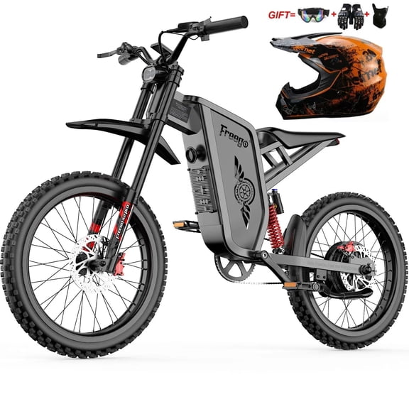 Freego X2 Pro 6000W(Peak) Motor Electric Dirt Bike for Adults, 60V30AH Battery Electric Motorcycle ,50MPH Speed Electric Bicycle,19x2'' Full Suspension/Hydraulic Brake