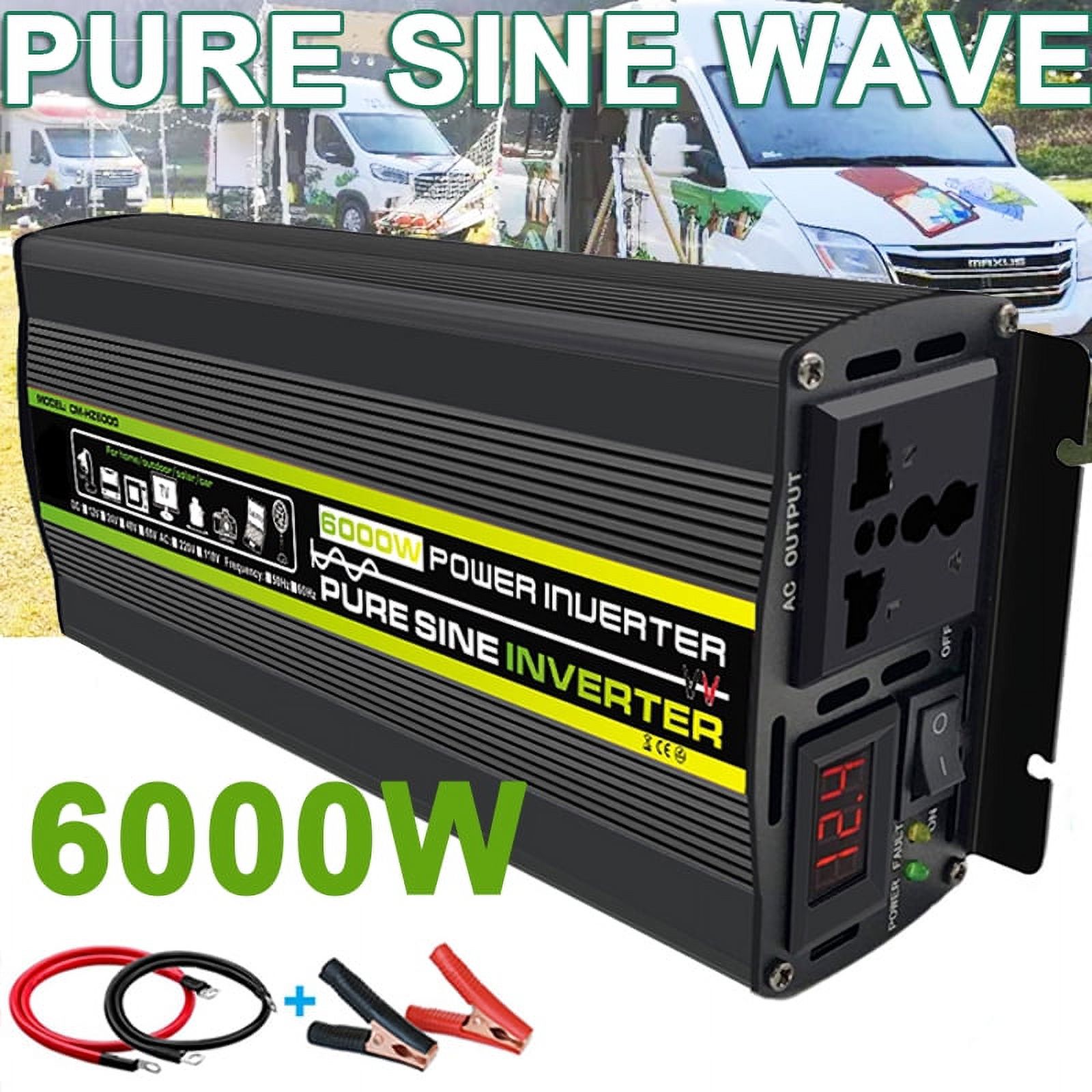 6000W Pure Sine Wave Power Inverter Car Inverter Universal Socket 12V