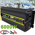 6000W Pure Sine Wave Power Inverter Car Inverter Universal Socket 12V
