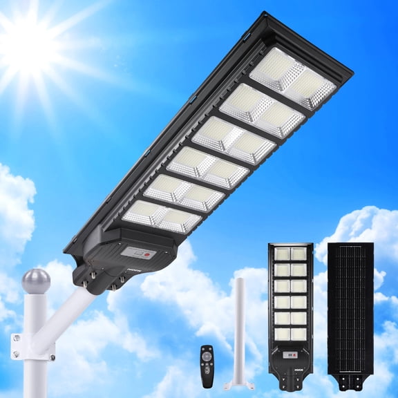 MUCH Outdoor Solar Street Light 8800W Dusk to Dawn with Motion Sensor and Remote Control Solar Security Led Lights