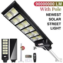 MUCH 8800W Solar Street Light Outdoor, 9000000lm Waterproof 1200 LED Flood Light with Motion Sensor LED Chips, Remote Control, 3 Lighting Modes, Solar Powered Lights for Garden, Pathway, Road, IP67