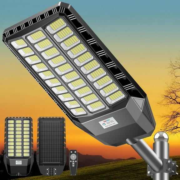 6000W Solar Street Lights, Solar Parking Lot Lights Commercial Grade 420000 Lumens Outdoor Waterproof Dusk to Dawn Motion Sensor with Remote Control