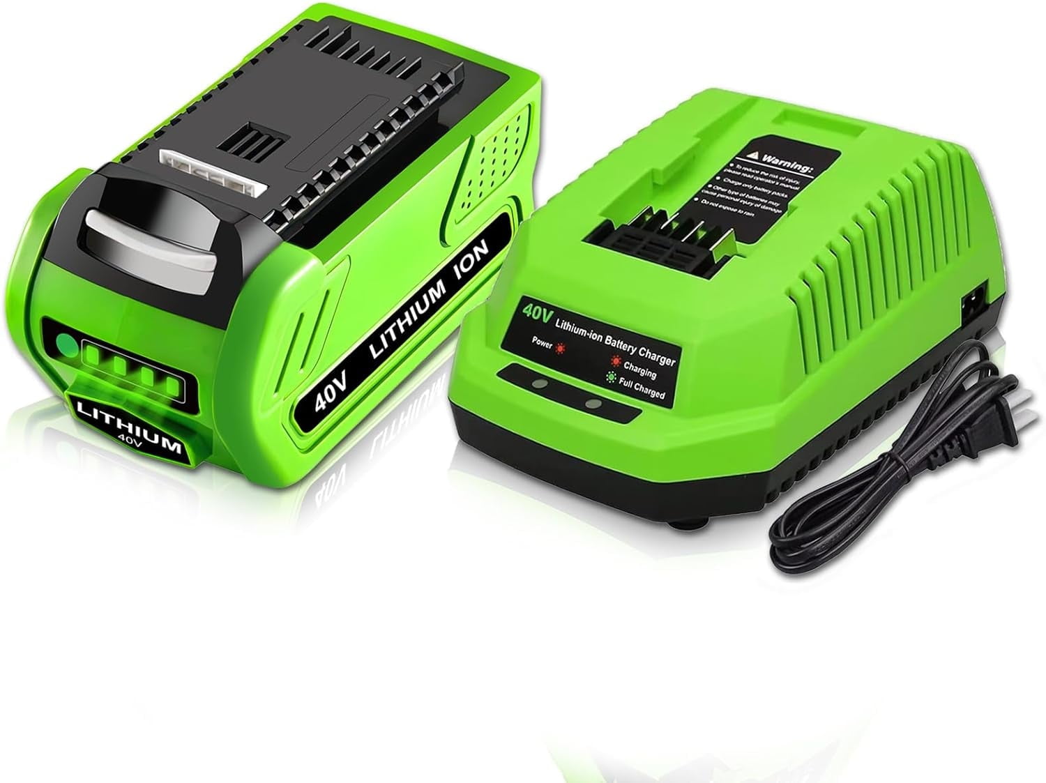 GreenWorks 40V GMAX 6000mAh Lithium Battery and Charger 