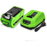 6000mAh 40 Volt Lithium 29462 29472 Battery and 29482 Charger Replacement for GreenWorks 40V GMAX 29252 20202 22262 25312 25322 20642 22272 27062 21242 (Not for Gen 1)