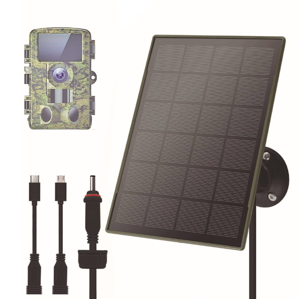 6000mAh Battery Solar Panel Charging Adapter For Outdoor Hunting Camera