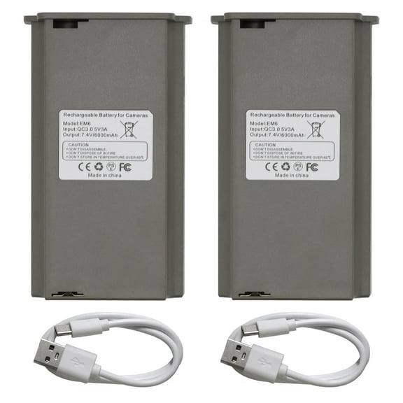 6000mAh EM6 Rechargeable Battery Pack For Tactacma Cellular Trail Camera X Gen 2.0 LTE ,X Gen 2.0, X, XB, X Pro,SK, TA-CT-XG2, TA-CT-SK, TA-TC-BOV1, A-CT-XP2