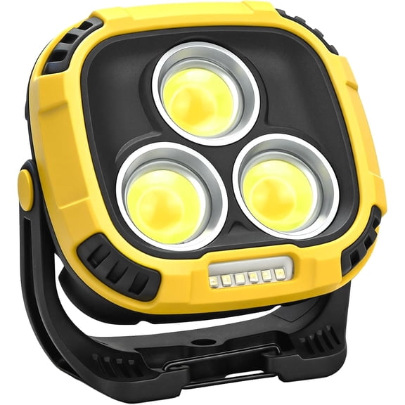 6000mAh Magnetic Work Light Rechargeable, 4000LM Magnetic Light with Hook, IP65 Waterproof, 30H Runtime, Portable LED Work Light for Car Repair, Job Site Lighting, Emergency