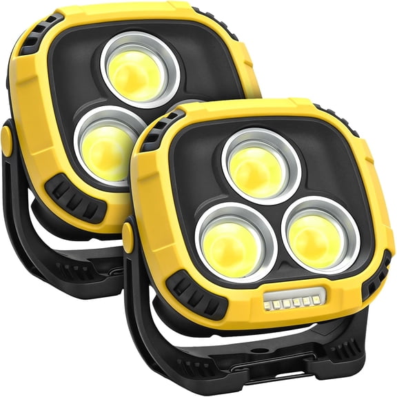 6000mAh Magnetic Work Light Rechargeable, 4000LM Magnetic Light with Hook, IP65 Waterproof, 30H Runtime, Portable LED Work Light for Car Repair, Job Site Lighting, Emergency