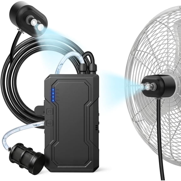 6000mAh Portable Water Pump Spray System, Multi-scene Outdoor Misting Sprayer for Yard, Greenhouse, Camping & Sports Venues(2 nozzles)