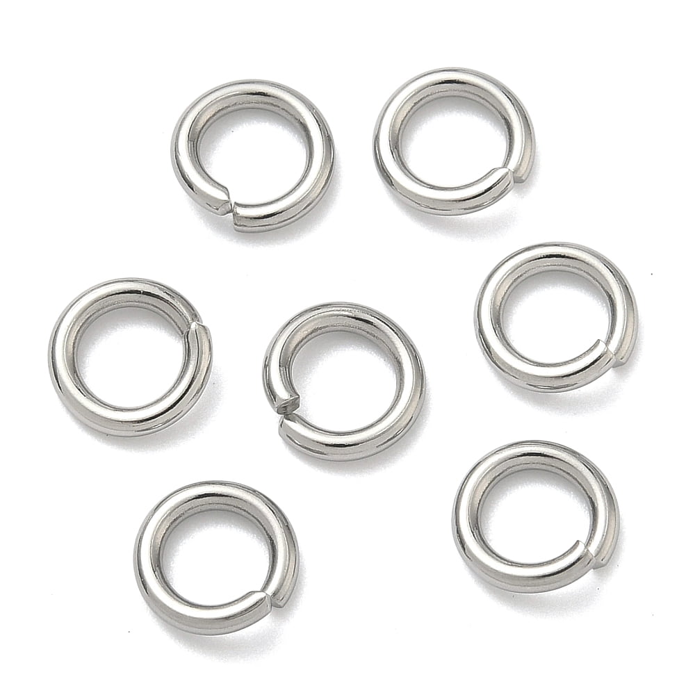 6000pc Resistant 304 Stainless Steel Open Jump Rings Round Stainless Steel Color 8x1.5mm 15 Gauge Inner Diameter: 5mm