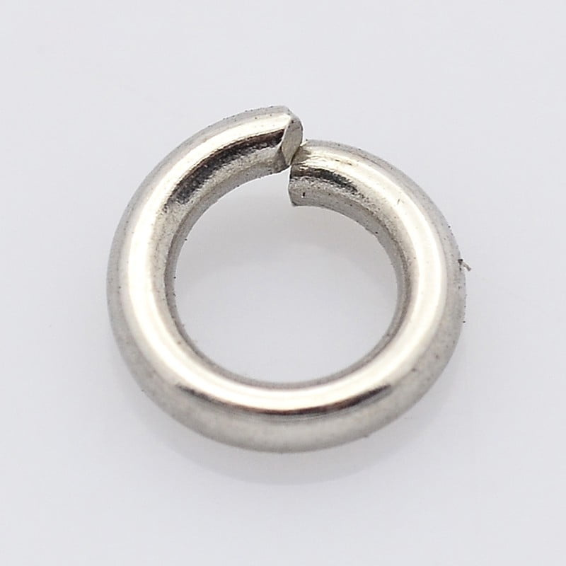 6000pcs Tarnish Resistant 304 Stainless Steel Open Jump Rings Stainless Steel color 9x1.5mm Inner Diameter: 6mm