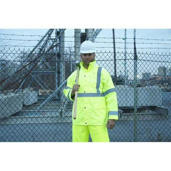 6001 Standard Class 4 Waterproof Lime Rain Coat, Large & Extra Large