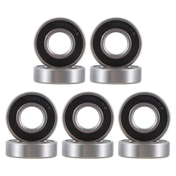 6001RS Deep Groove Ball Bearing 28 x 12 8 mm 10 Pieces, Silver & Black