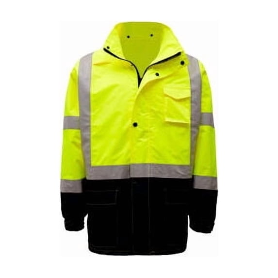 6003 Premium Class 3 Rain Coat Mesh Lining With Black Bottom, Large & Extra Large