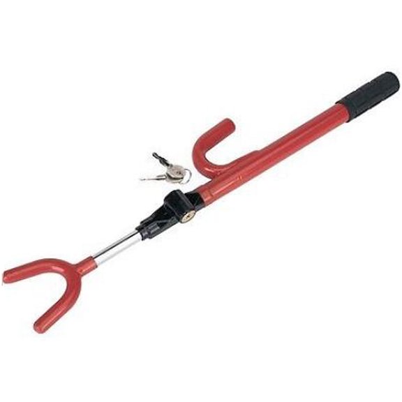 6008-2# Red High-Security Steering Wheel Lock with Keys - Anti-Theft Car Device