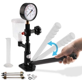 600Bar 8000PSI Diesel Fuel Injector Tester Kit, Dual Scale Gauge for Nozzle Pop Pressure Test