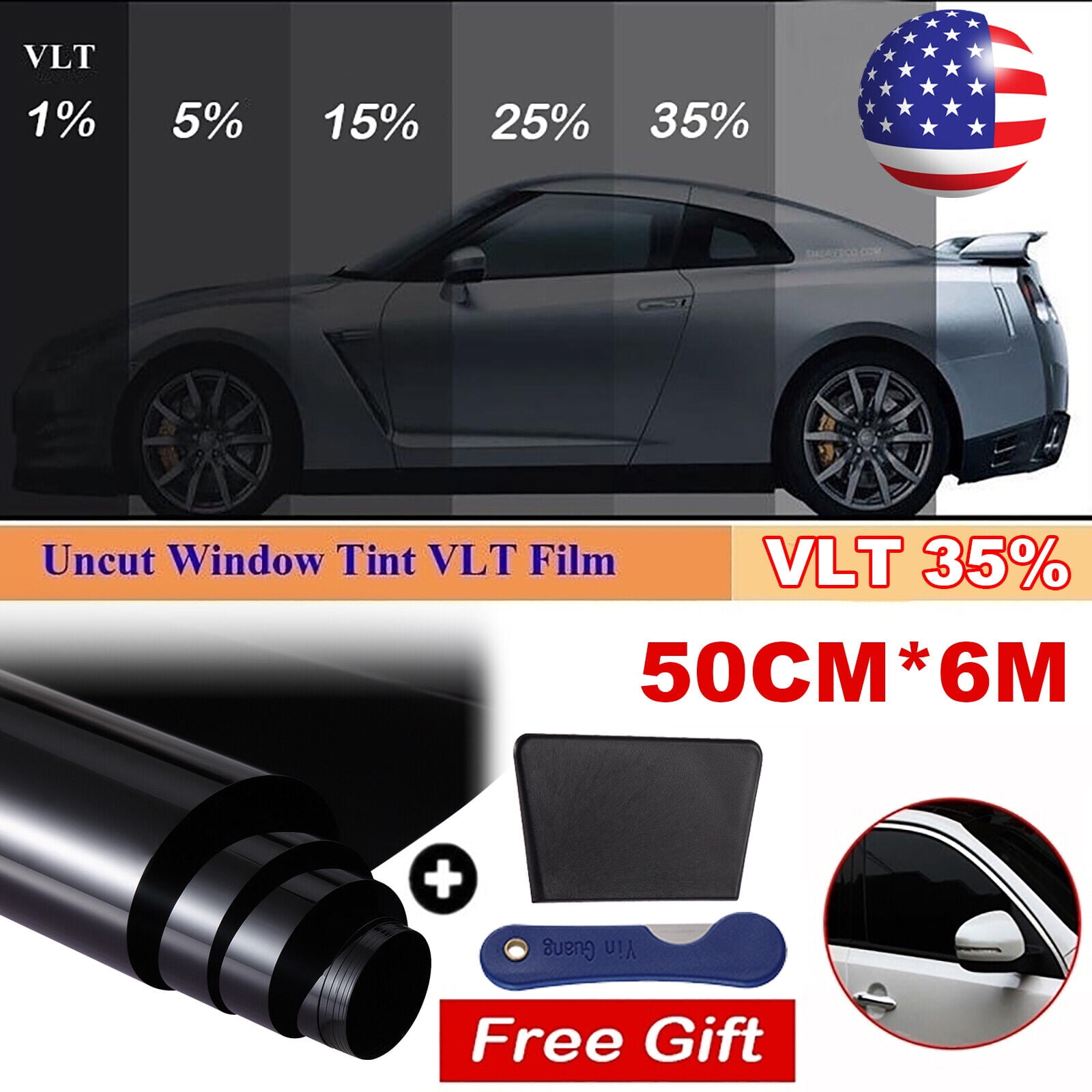 600CM Uncut Roll Window Tint Film 35 VLT 20 X 20ft Feet Car Home Office Glass Walmart Com