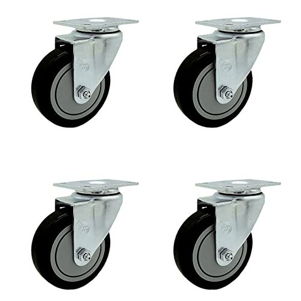 600CSW415 UBoat Utility Cart Replacement Caster Set 4 Inch Black